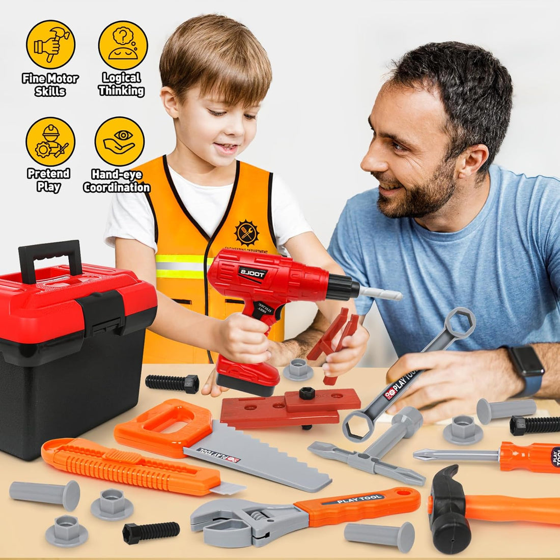 Kids Tool Set 50Pcs Electronic Drill Toy Box
